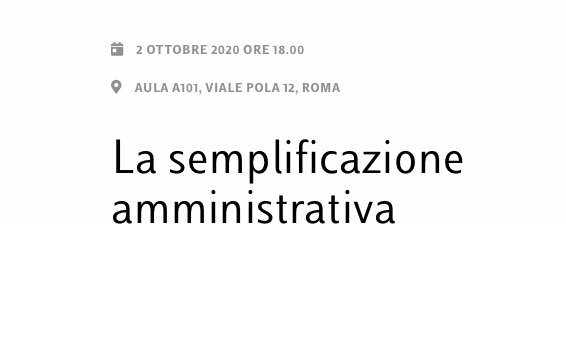 La semplificazione amministrativa